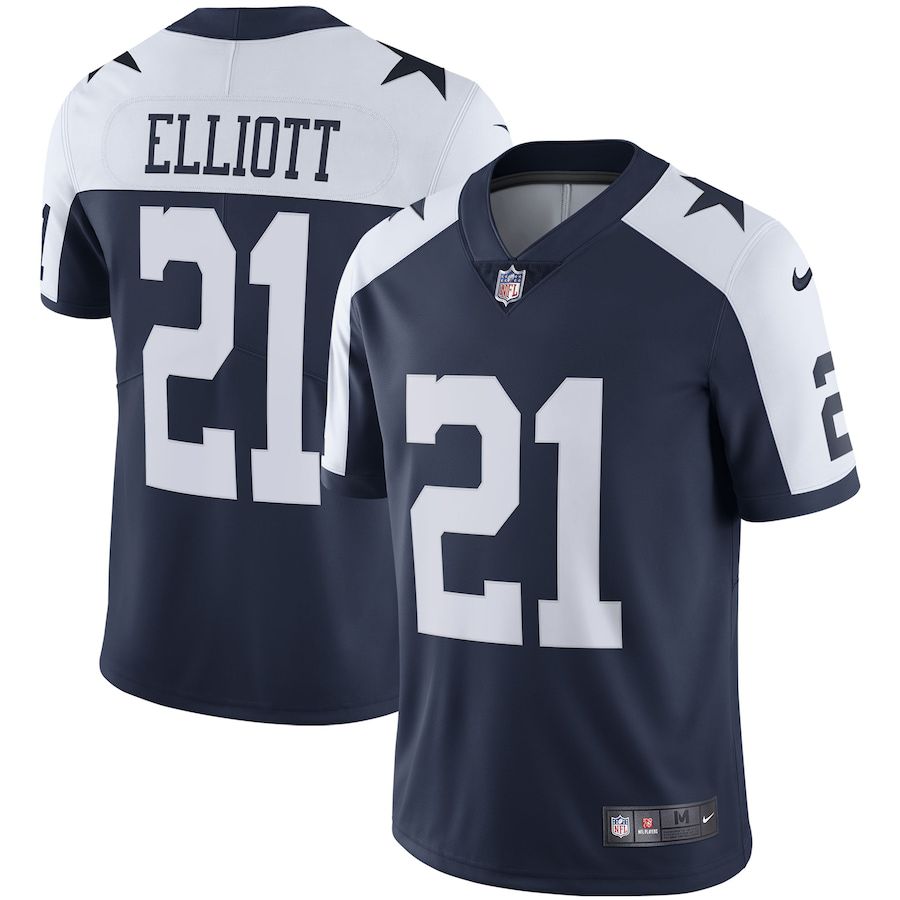 Men Dallas Cowboys #21 Ezekiel Elliott Nike Navy Alternate Vapor Limited NFL Jersey->dallas cowboys->NFL Jersey
